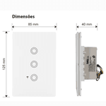 CONJUNTO 4X2 COM INTERRUPTOR TOUCH INTELIGENTE CONEXÃO WIFI- ALEXA COR BRANCO MARCA MARGIRIUS