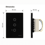 Conjunto 4x2 Com Interruptor Touch Inteligente conexão Wifi- Alexa Cor Preto Marca MarGirius 