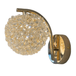 Arandela Luminária De Parede Globo com Cristal e Dourado Luxo Moderna Rg-001
