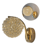 Arandela Luminária De Parede Globo com Cristal e Dourado Luxo Moderna Rg-001