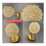 Arandela Luminária De Parede Globo com Cristal e Dourado Luxo Moderna Rg-001