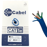 Cabo de Rede Lan U/UTP CAT5e Azul Para Internet 4 Pares 305m CMX 100% COBRE