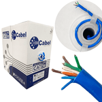 Cabo de Rede Lan U/UTP CAT5e Azul Para Internet 4 Pares 305m CMX 100% COBRE