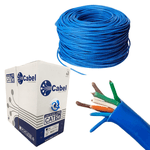 Cabo de Rede Lan U/UTP CAT5e Azul Para Internet 4 Pares 305m CMX 100% COBRE