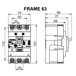 Disjuntor Caixa Moldada DIN Tripolar Modelo DL063-X Marca Soprano