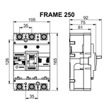 Disjuntor Caixa Moldada DIN Tripolar Modelo DL250-E Marca Soprano 