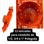 Caixinha de Luz Para Teto Laje com Suporte Regulável de 30cm á 37cm Laranja Marca- Tigre