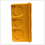 Caixinha De Luz Pvc 4x2 Embutir reforçado cor Amarelo - 24 unidades