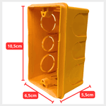 Caixinha De Luz Pvc 4x2 Embutir reforçado cor Amarelo - 24 unidades