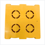 Caixinha De Luz Pvc 4x4 Embutir reforçada cor Amarelo - 12 unidades