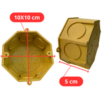 Caixinha de luz pvc Para Laje Octogonal 4x4 embutir reforçada cor amarelo - 12 unidades