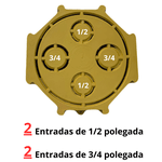 Caixinha de luz pvc Para Laje Octogonal 4x4 embutir reforçada cor amarelo - 12 unidades