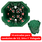 Caixinhas de Luz Dupla Verde PVC Funda FMD de Embutir Teto Laje - Marca Ribeiro