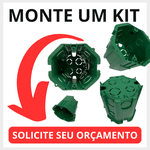 Caixinhas de Luz Dupla Verde PVC Funda FMD de Embutir Teto Laje - Marca Ribeiro