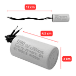 Capacitor Para Uso De Ventilador 10uf 250VAC de 2 Fios Voltagem 127V 