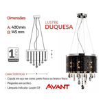 Lustre Redondo Duquesa Coroa Avant 5XG9 Preto