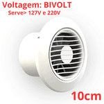 Exaustor Residencial Areo e Banheiro Venti Delta cor Branco Voltagem Bivolt Tamanhos 10cm 15cm e 25cm