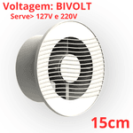 Exaustor Residencial Areo e Banheiro Venti Delta cor Branco Voltagem Bivolt Tamanhos 10cm 15cm e 25cm