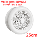 Exaustor Residencial Areo e Banheiro Venti Delta cor Branco Voltagem Bivolt Tamanhos 10cm 15cm e 25cm