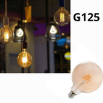 LÂMPADA LED FILAM. GLOBO G125 4W BC QUENTE 2200K E27 BIV
