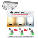 Lustre Plafon Cristal de LED Sobrepor 30x30cm Brilhante 8993