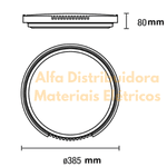 Plafon redondo 24w Led Estrelado Tcc Ajustavel 3 temperaturas Young Bivolt