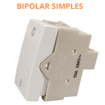 Modulo Interruptor Bipolar Linha Sleek Branco Margirius