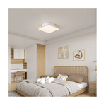 Luminária Painel Led de Sobrepor Quadrado com Detalhe Madeira Luz 3em1 PSQ- Branco Nitrolux