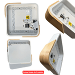 Luminária Painel Led de Sobrepor Quadrado com Detalhe Madeira Luz 3em1 PSQ- Branco Nitrolux