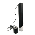 Luminária Pendente Tubo Preto Com Cristal Cilindro Luxo Moderno 8015