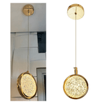 Pendente LED Cristal com Dourado 3 Cores de Luz 8117