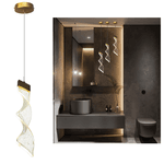 Pendente LED Espiral Acrilico com Dourado Moderno 3w Luz Amarela 3200K CD20240337D