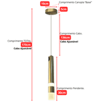 Pendente Tudo Moderno Led 7w Dourado lluz 3200K Amarela CD230591D