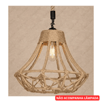 Luminaria Pendente Corda Rústico Moderno com Bocal E27 PC02