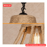 Luminaria Pendente Corda Rústico Moderno com Bocal E27 PC02