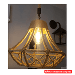 Luminaria Pendente Corda Rústico Moderno com Bocal E27 PC02