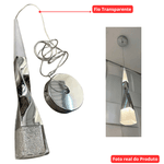 Pendente Luminária Moderno Cromado Prata 7w Luz Amarela 3000k DCD02141
