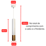 Pendente Piazzi Tubo Cilíndrico Modermo com Detalhe em Dourado 40cmX6cm - Marca AstraLED