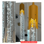 Pendente Led Tudo Bolhas Detalhe Dourado com 3 Cores de Luz 8130