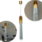Pendente Led Tudo Bolhas Detalhe Dourado com 3 Cores de Luz 8130