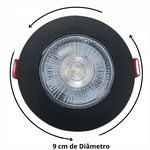 Spot Preto Led De Embutir Redondo 5w Bivolt Avant