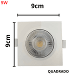 SPOT EMBUTIR LED 5W QUADRADO BRANCO BIVOLT