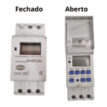 Timer Temporizador Digital Dhc-16a Para Trilho Din 20 Posição ON e OFF - Elcon 