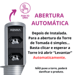 Torre de Tomada Automática com 2 Tomadas Aceita Pinos 2p e 3p de 10a e 20a Renna