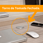Torre de Tomadas com 3 Tomadas para Mesa e Mármores Embutir -Marca RENNA Original