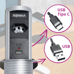 Torre de Tomada com Uma Tomada + USB A / C e com o Carregamento Por Indução Renna