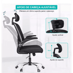 Cadeira Escritório Ergonômica Confortável Premium Cor Preto