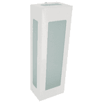 Arandela Retangular Branca 5 Vidros 30cm