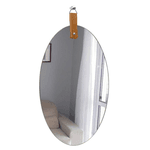 Espelho Oval Slim com Alça Caramelo 45cm Reduna PD1223
