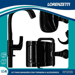 Kit Torneira com Acessórios Fitt 2004 F61 Preto Lorenzetti 7140095